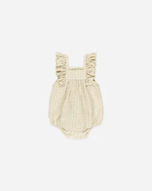 -Maya Romper || Yellow Plaid-