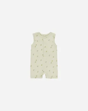 -Ribbed Henley Romper || Apples-