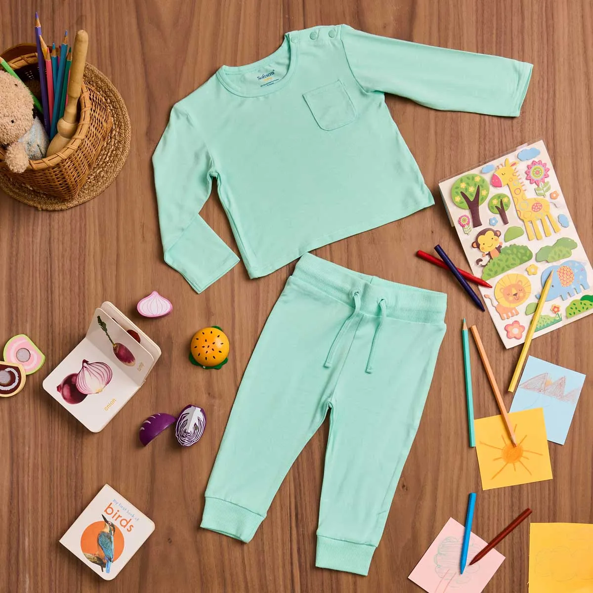 3- Pack Bamboo Long Sleeve Top and Bottom Coord Set