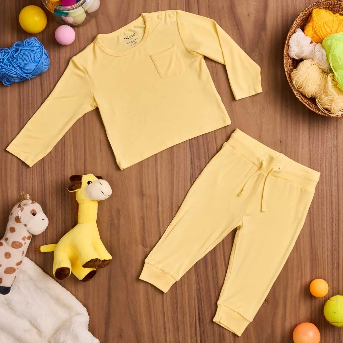 3- Pack Bamboo Long Sleeve Top and Bottom Coord Set