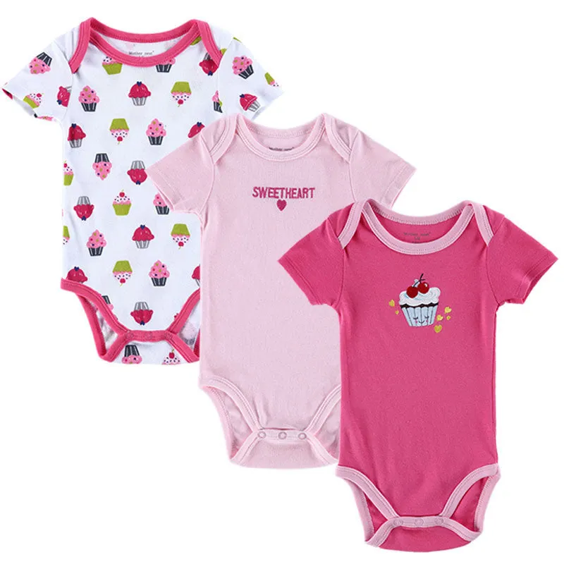 3 PCS/LOT Baby Boy Clothes born Baby Romper Set Short Sleeved Cotton Baby Romper Toddler Underwear Infant Clothing