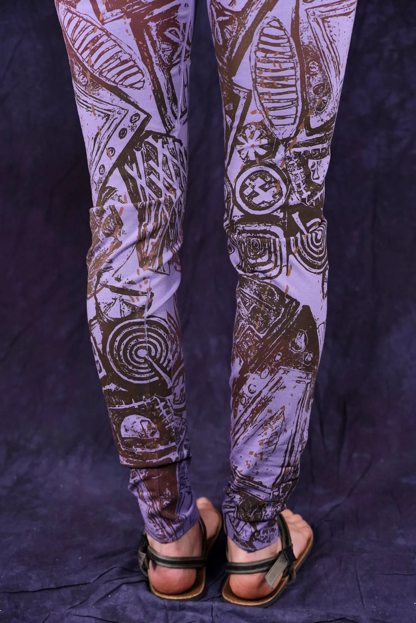 3136 Block Print Legging Violet-P