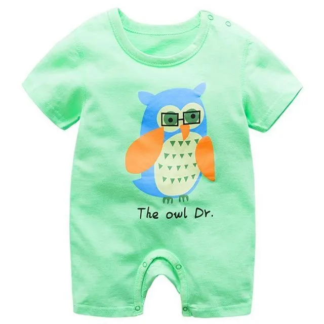 Adorable Short Sleeved Baby Bodysuit With A Cartoon Print