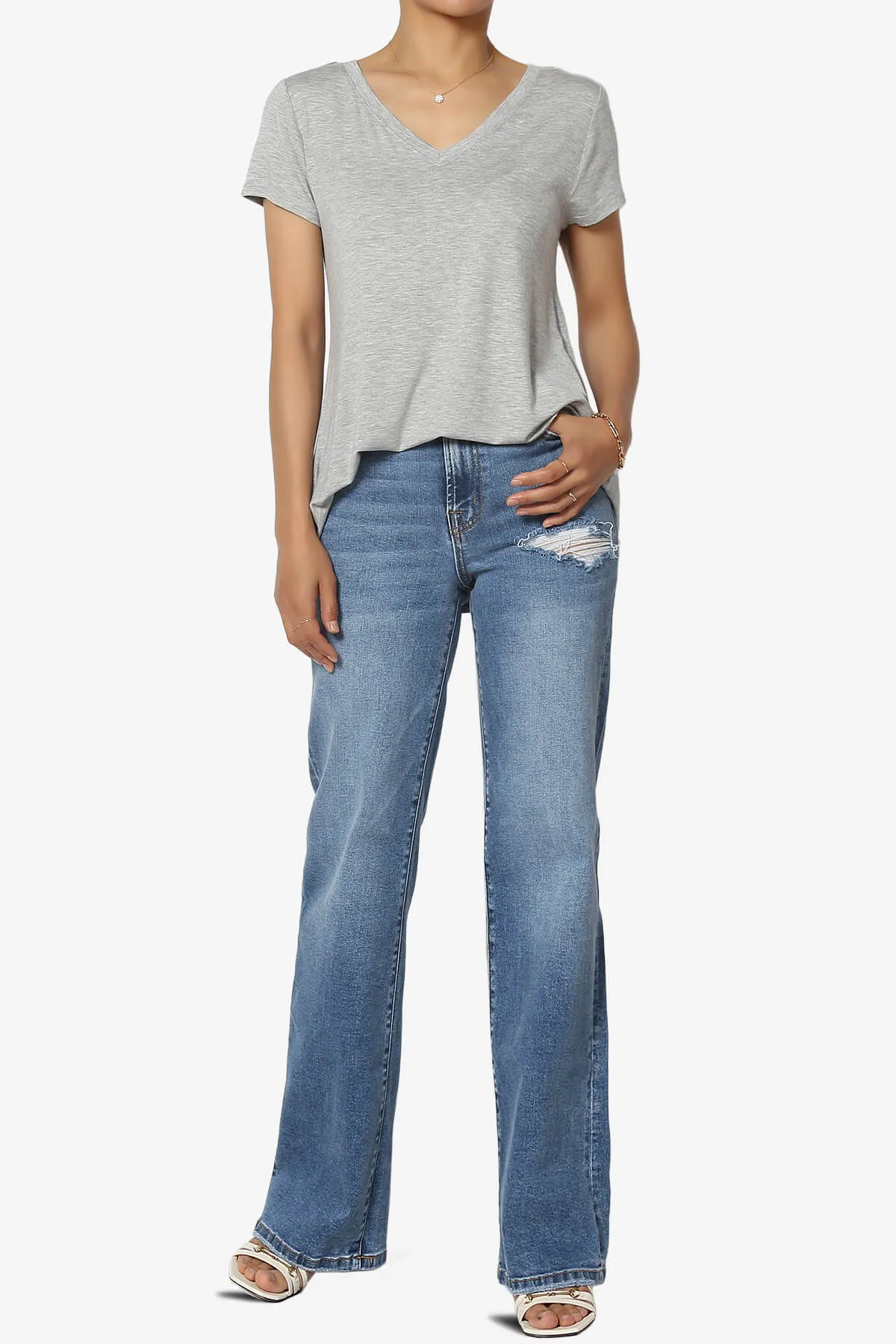 Agree V-Neck Short Sleeve T-Shirt