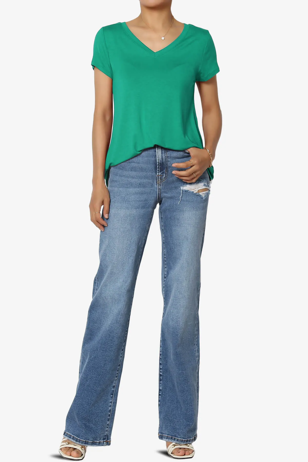 Agree V-Neck Short Sleeve T-Shirt