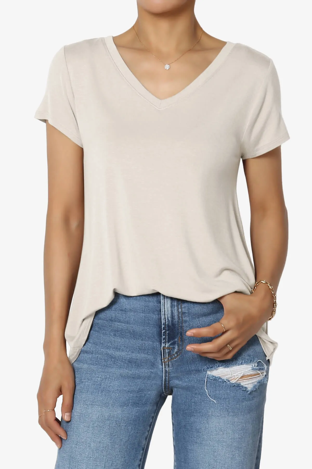 Agree V-Neck Short Sleeve T-Shirt