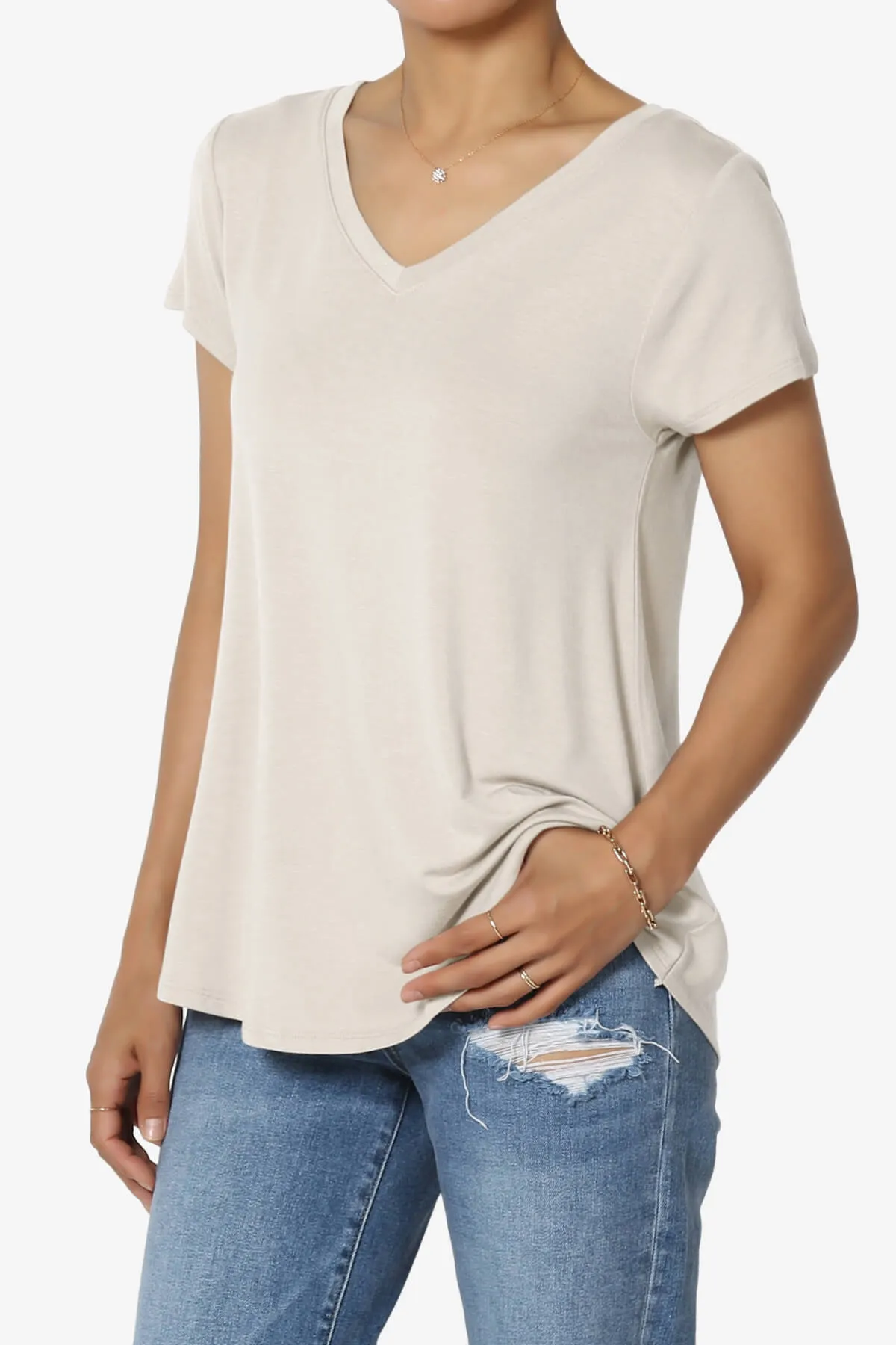Agree V-Neck Short Sleeve T-Shirt