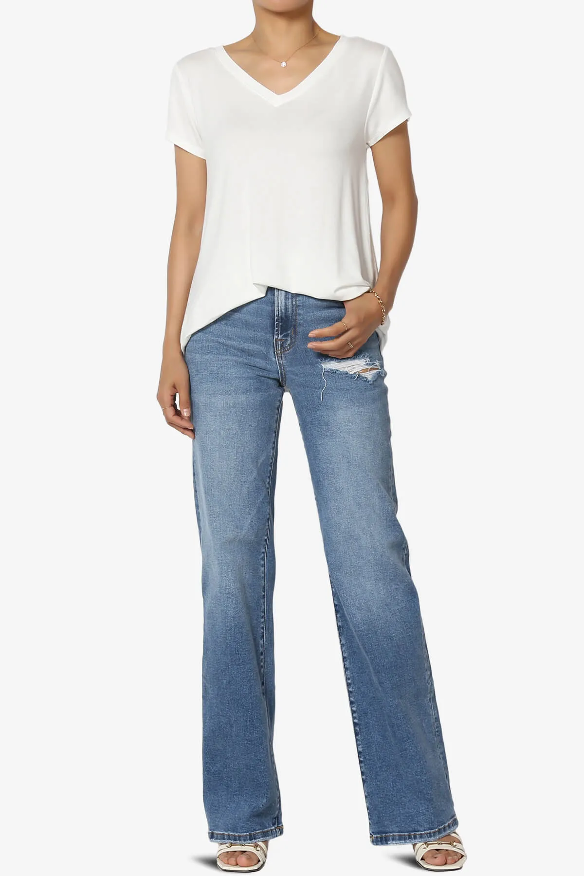 Agree V-Neck Short Sleeve T-Shirt