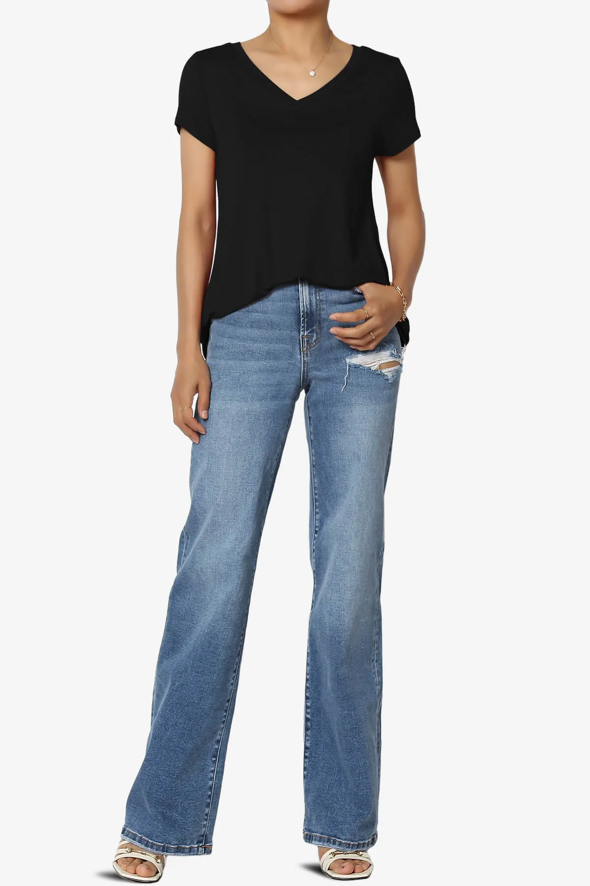 Agree V-Neck Short Sleeve T-Shirt