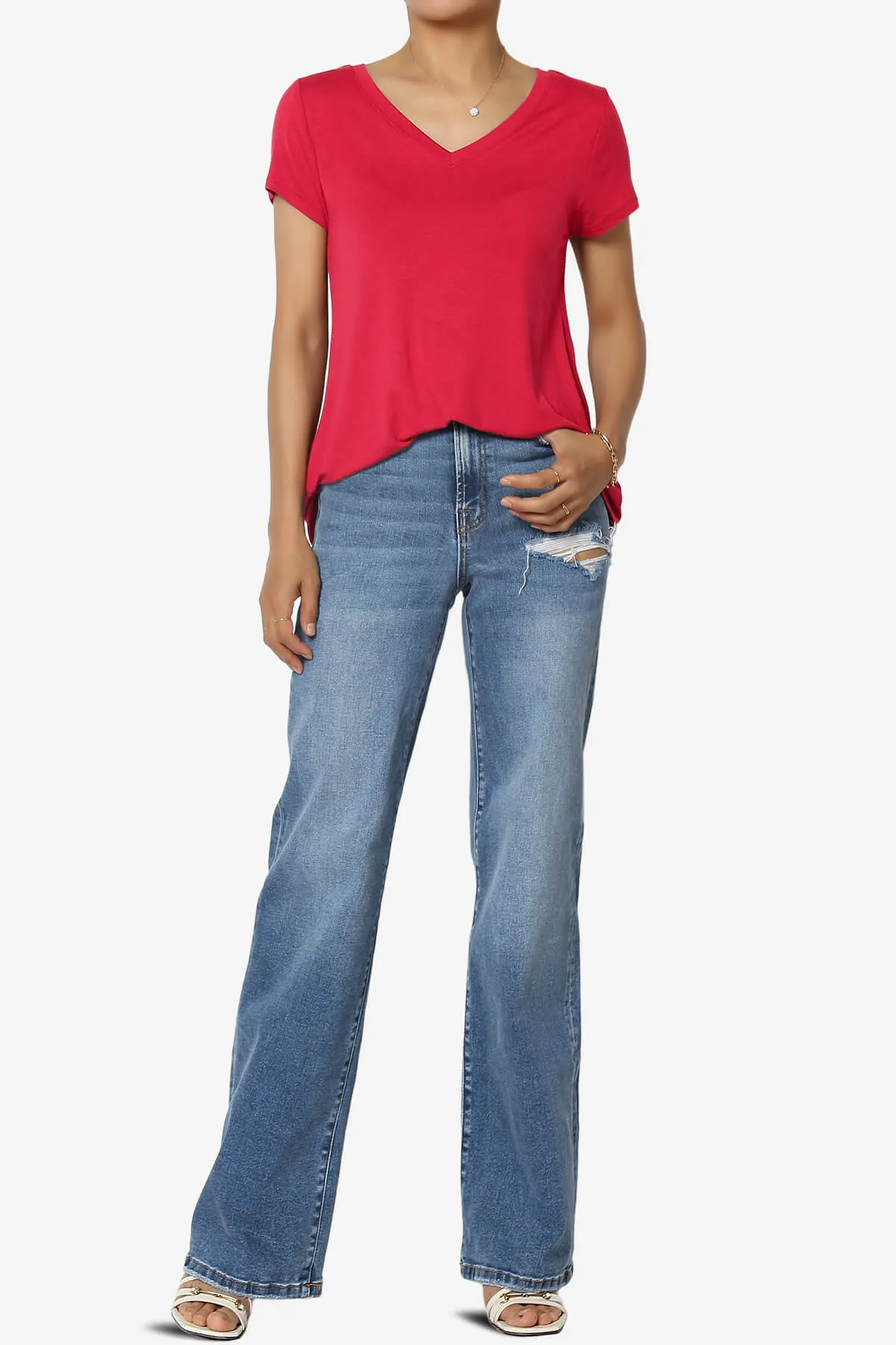 Agree V-Neck Short Sleeve T-Shirt