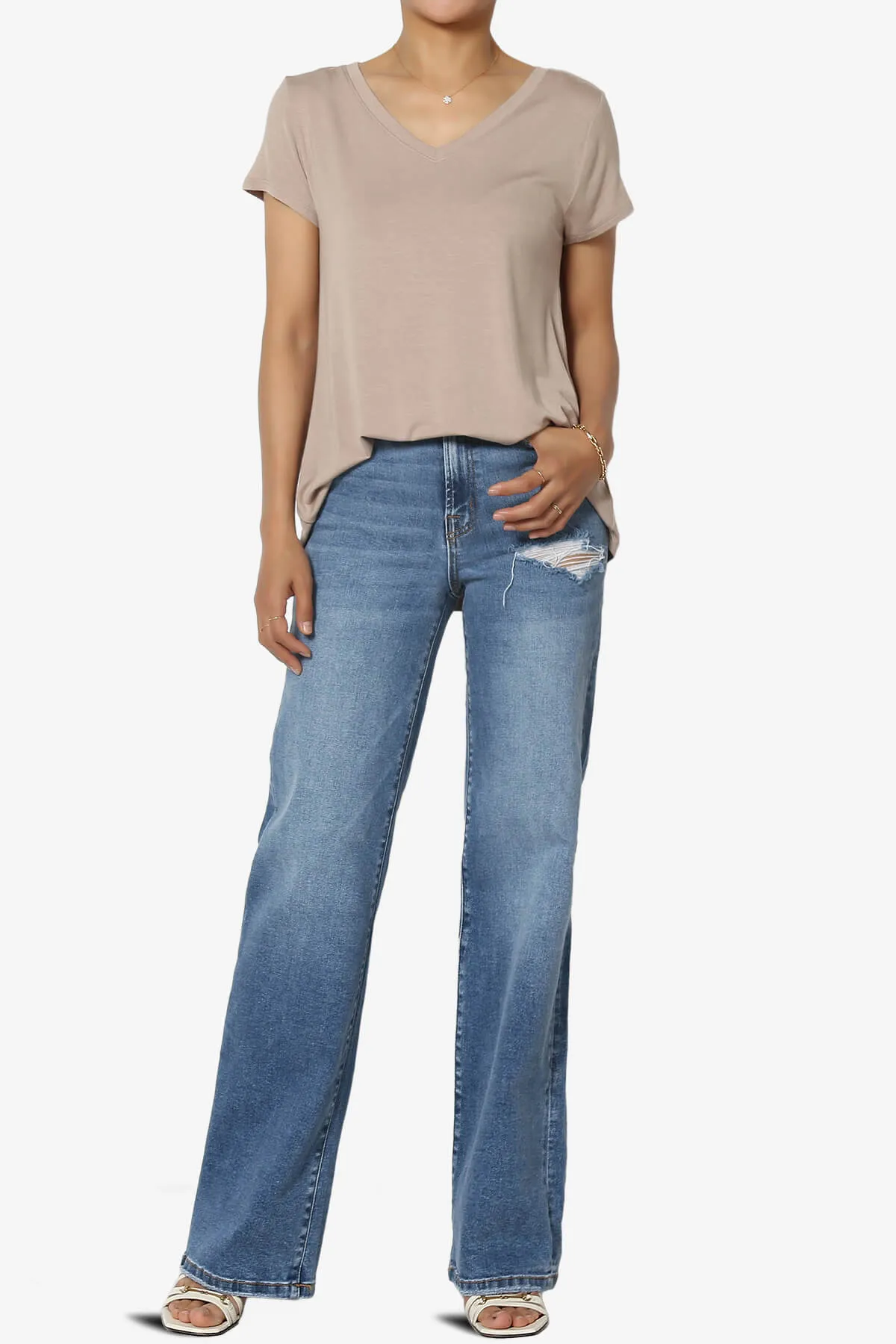 Agree V-Neck Short Sleeve T-Shirt