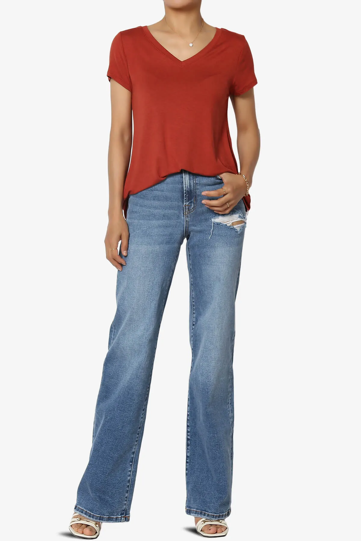 Agree V-Neck Short Sleeve T-Shirt
