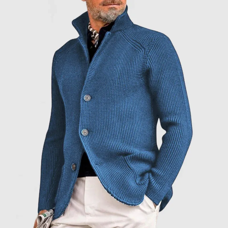 Alec | Men's Ribbed Knit Cardigan | Button-Up