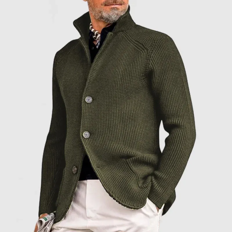 Alec | Men's Ribbed Knit Cardigan | Button-Up