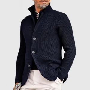 Alec | Men's Ribbed Knit Cardigan | Button-Up