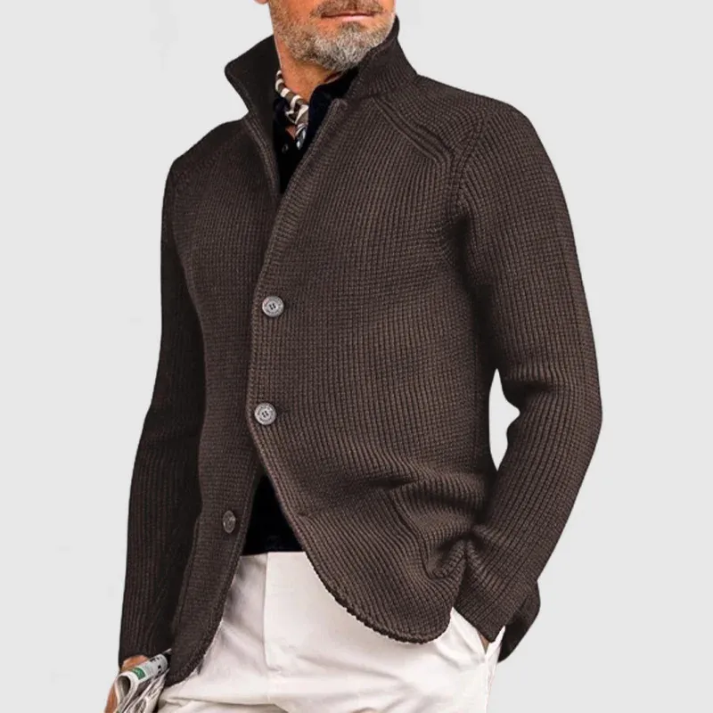 Alec | Men's Ribbed Knit Cardigan | Button-Up