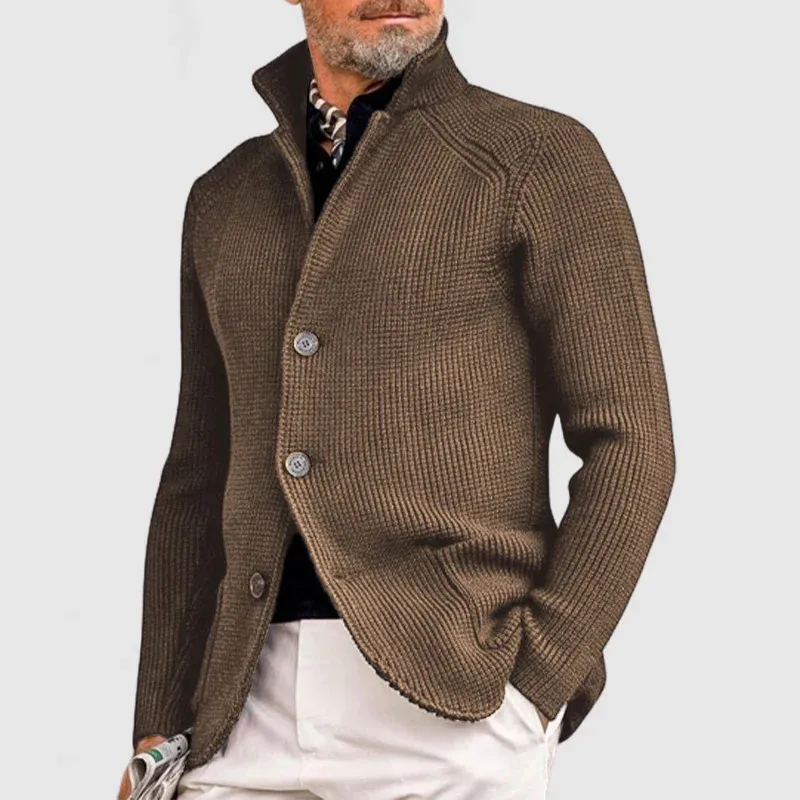 Alec | Men's Ribbed Knit Cardigan | Button-Up