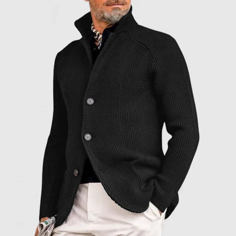 Alec | Men's Ribbed Knit Cardigan | Button-Up