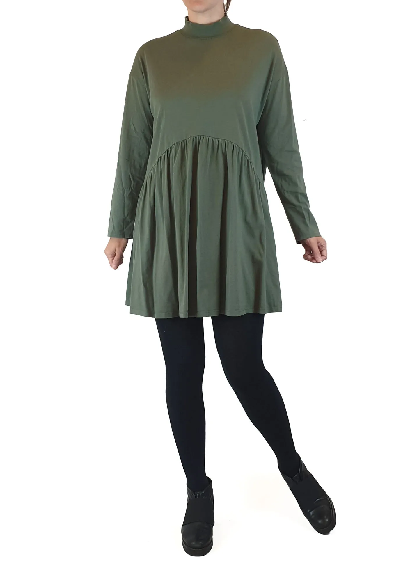 Asos casual oversize olive green long sleeve dress size 8