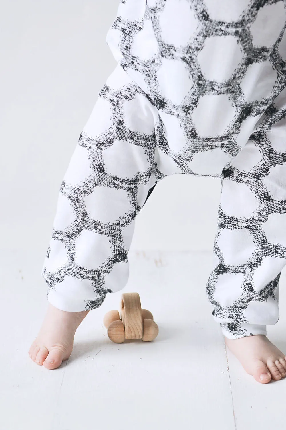 Baby & Toddler Romper - Hexagon Design White