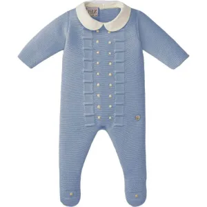 Baby Boys Blue Collard Knitted All In One