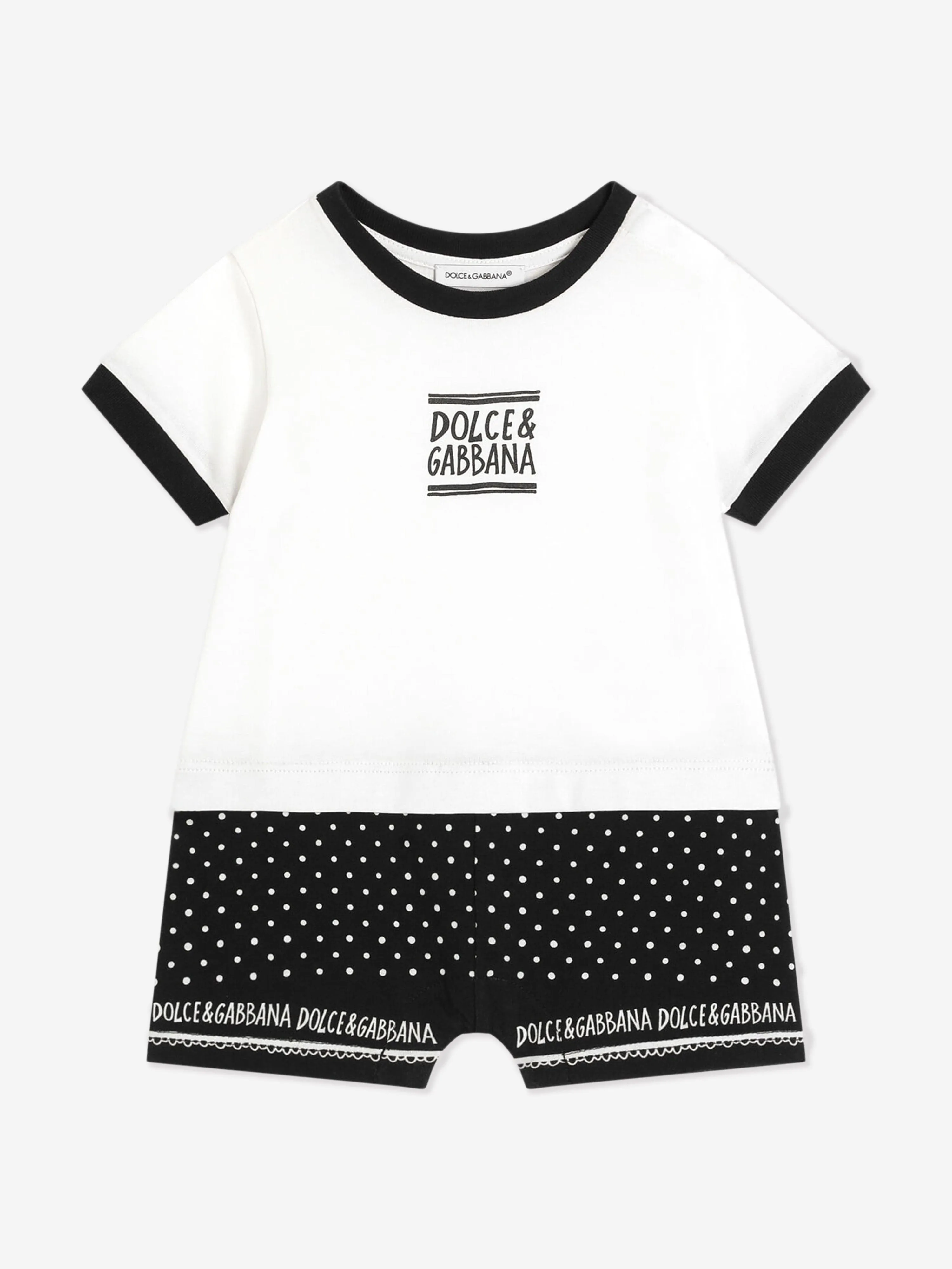 Baby Boys Romper Set in White