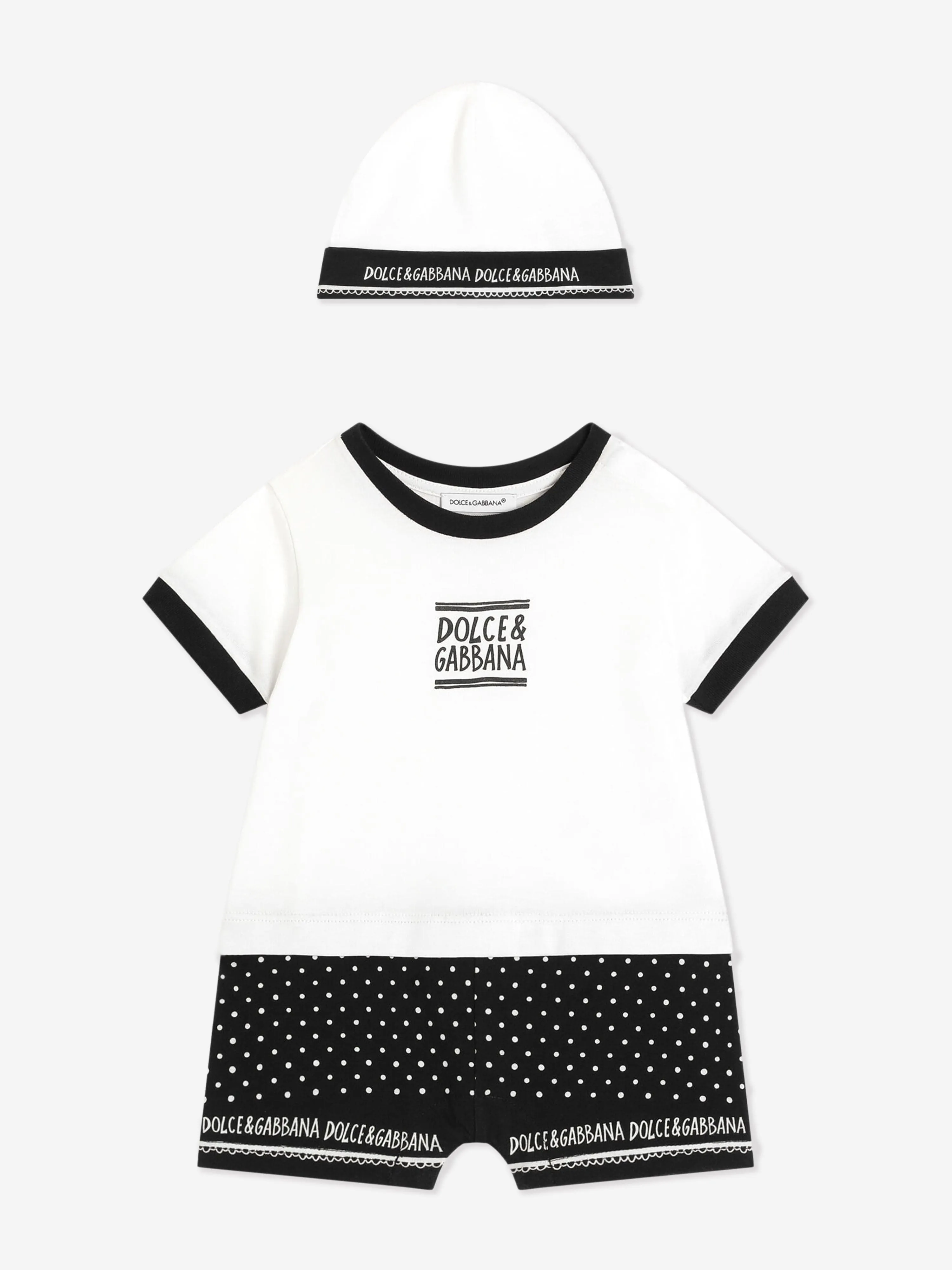 Baby Boys Romper Set in White