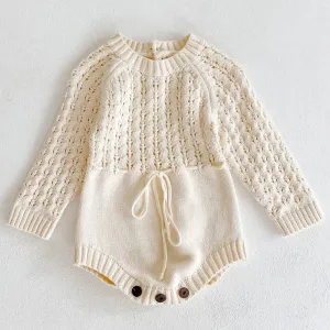 Baby Clothes Girls Romper Autumn Long Sleeve Baby Girl Knit Hollow Out Rompers Baby Jumpsuit Baby Clothes