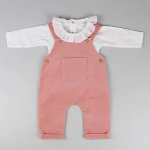 Baby Girl Dungarees Outfit - Dusky Pink