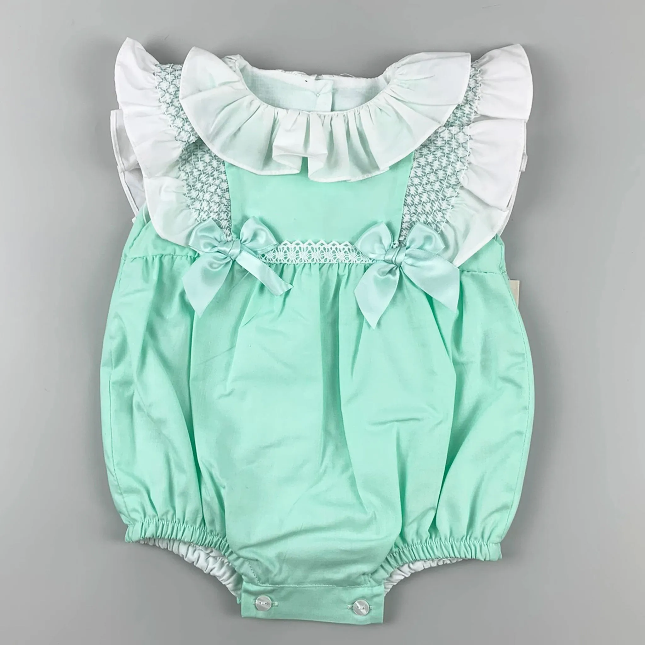 Baby Girls Mint Traditional Romper