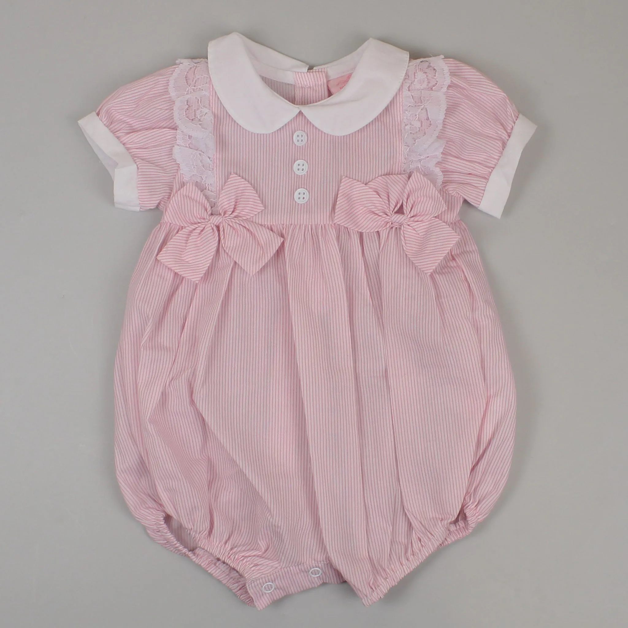 Baby Girls Pink Striped Romper