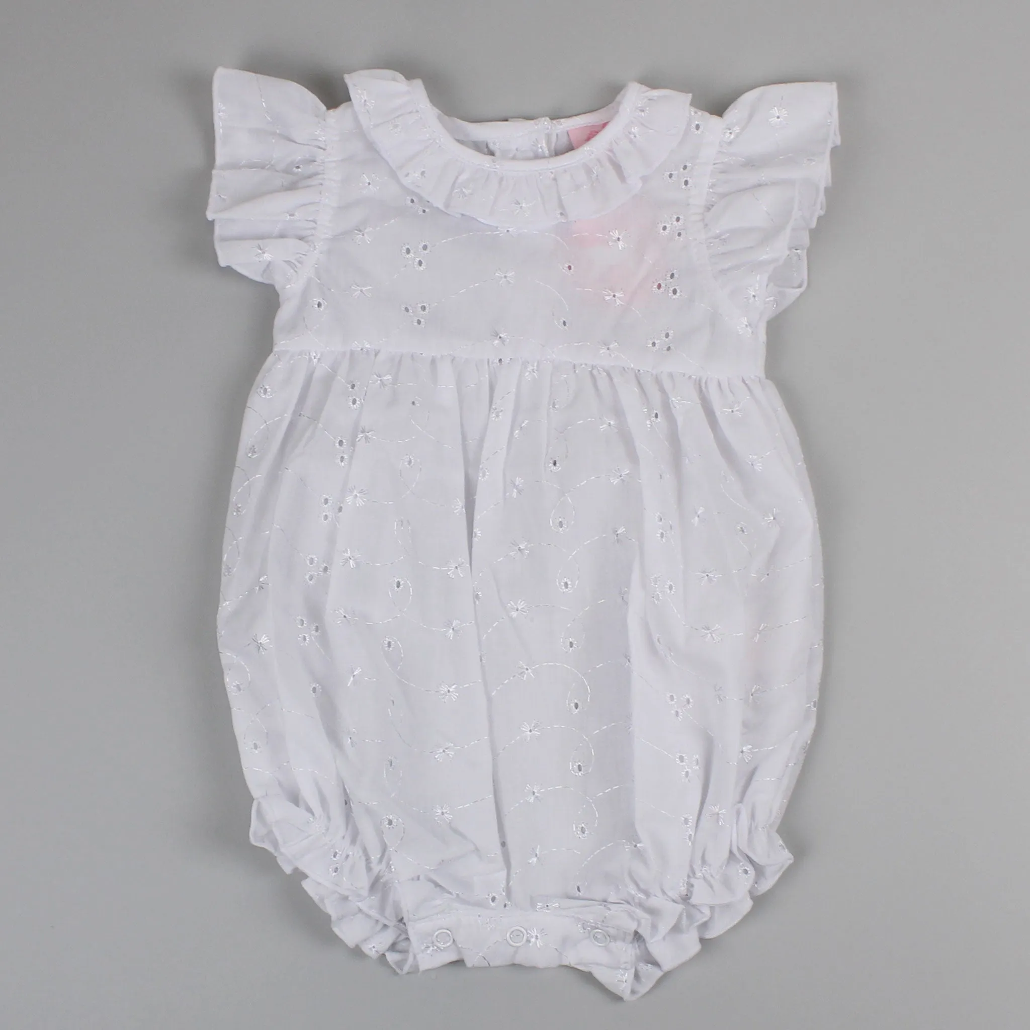 Baby Girls White Broderie Anglaise Romper