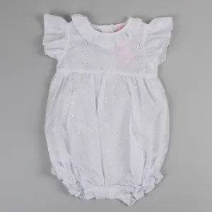 Baby Girls White Broderie Anglaise Romper