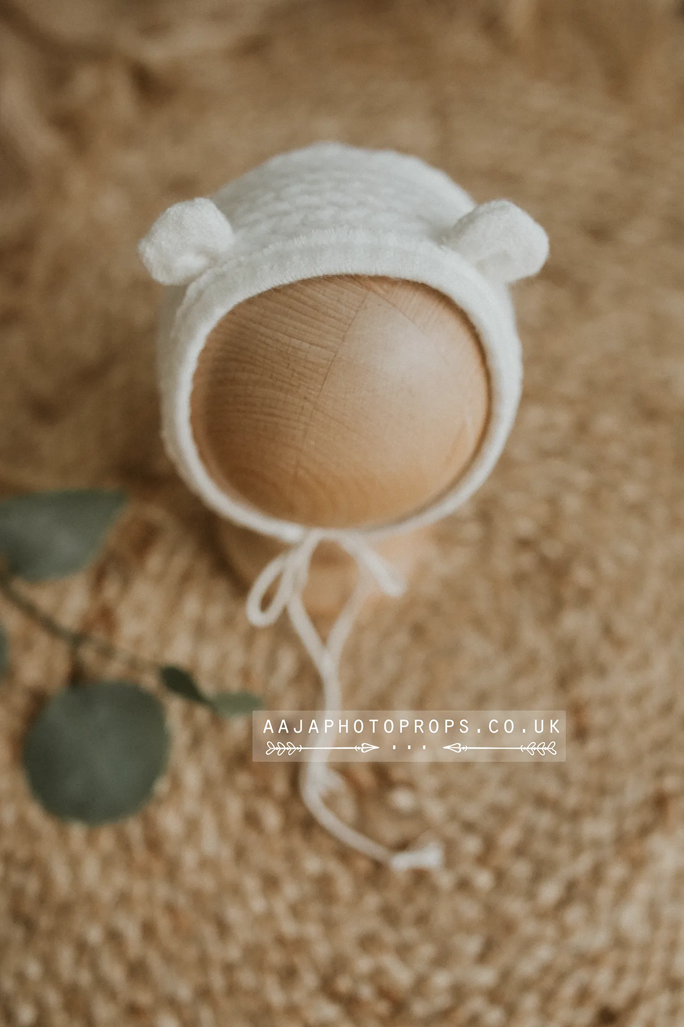 Baby newborn bear bonnet and romper, off white, cable, pyjama, made to order
