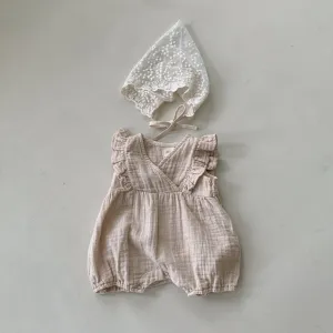 Baby Summer Ruffle Zumi Suit Romper - Beige