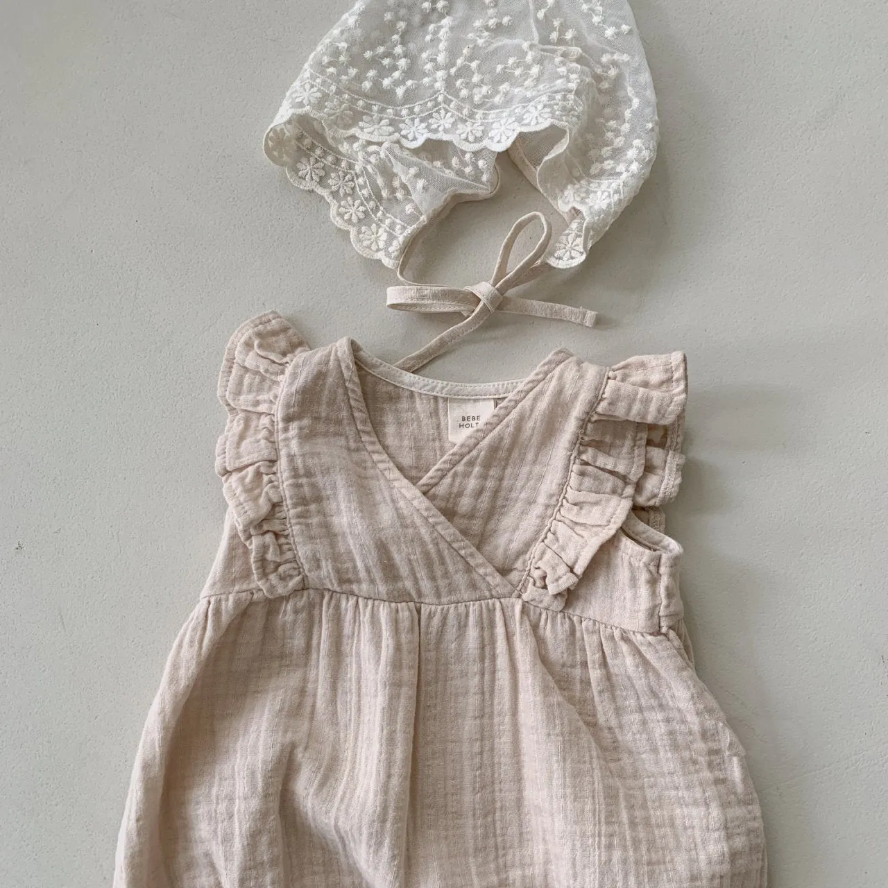 Baby Summer Ruffle Zumi Suit Romper - Beige
