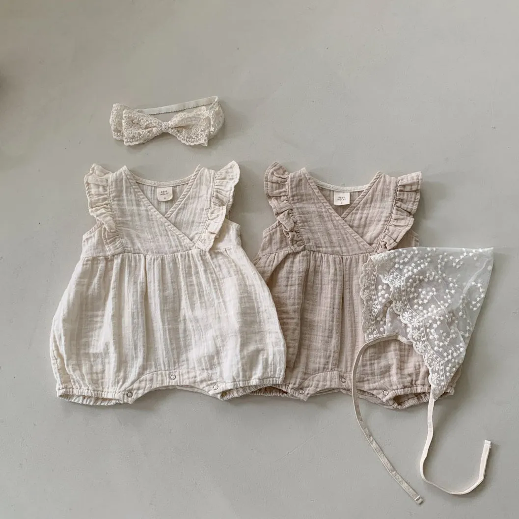 Baby Summer Ruffle Zumi Suit Romper - Beige