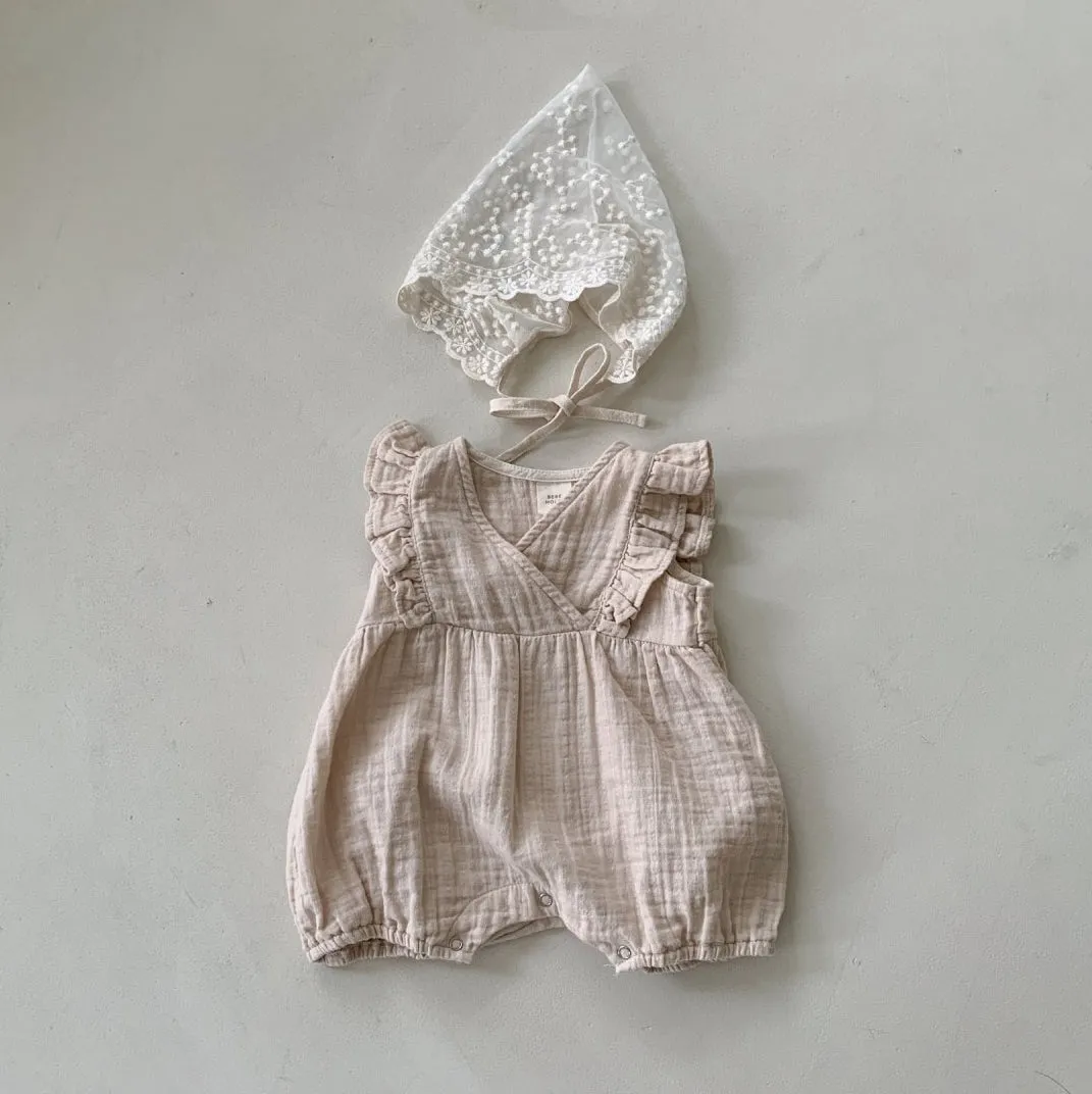 Baby Summer Ruffle Zumi Suit Romper - Beige