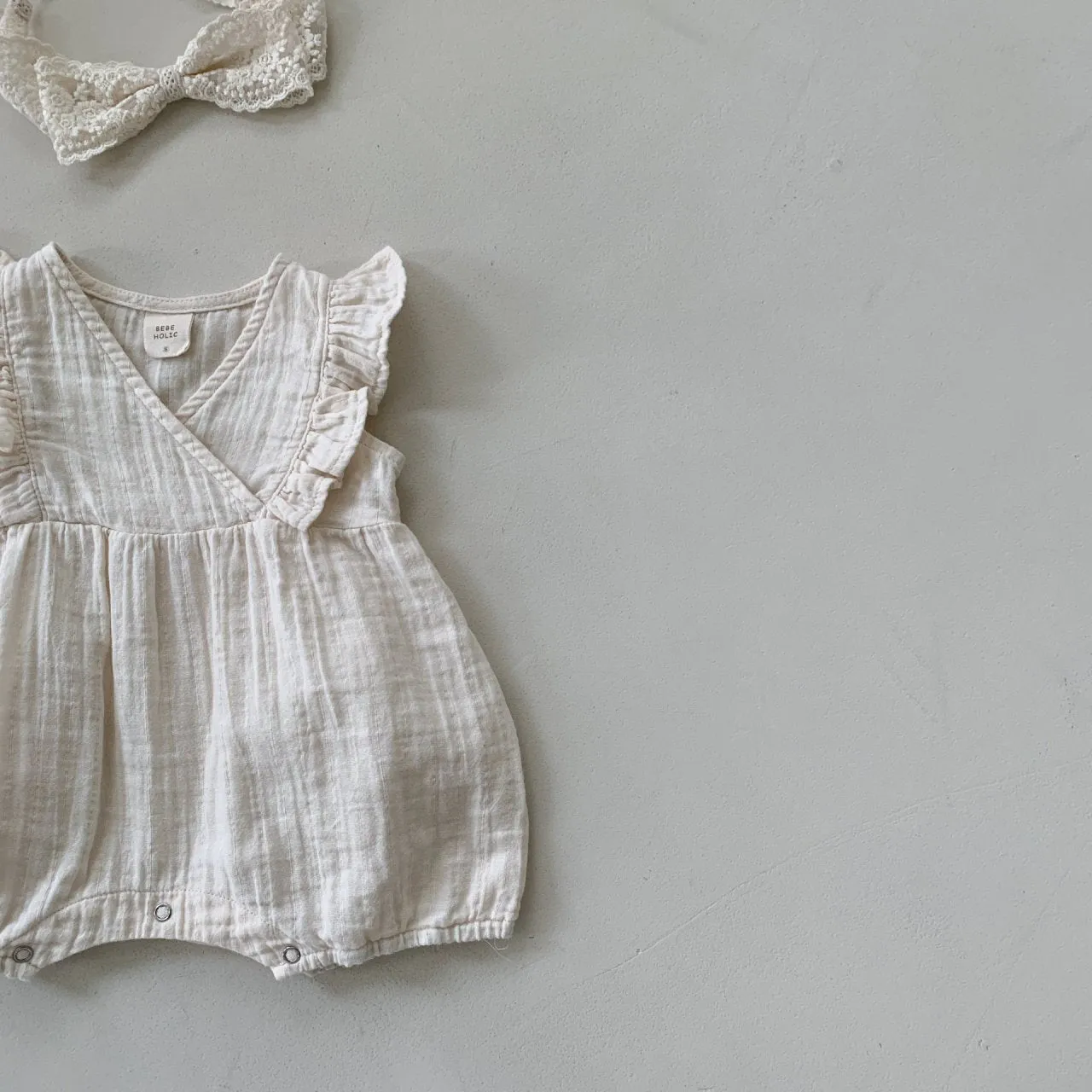 Baby Summer Ruffle Zumi Suit Romper - Cream