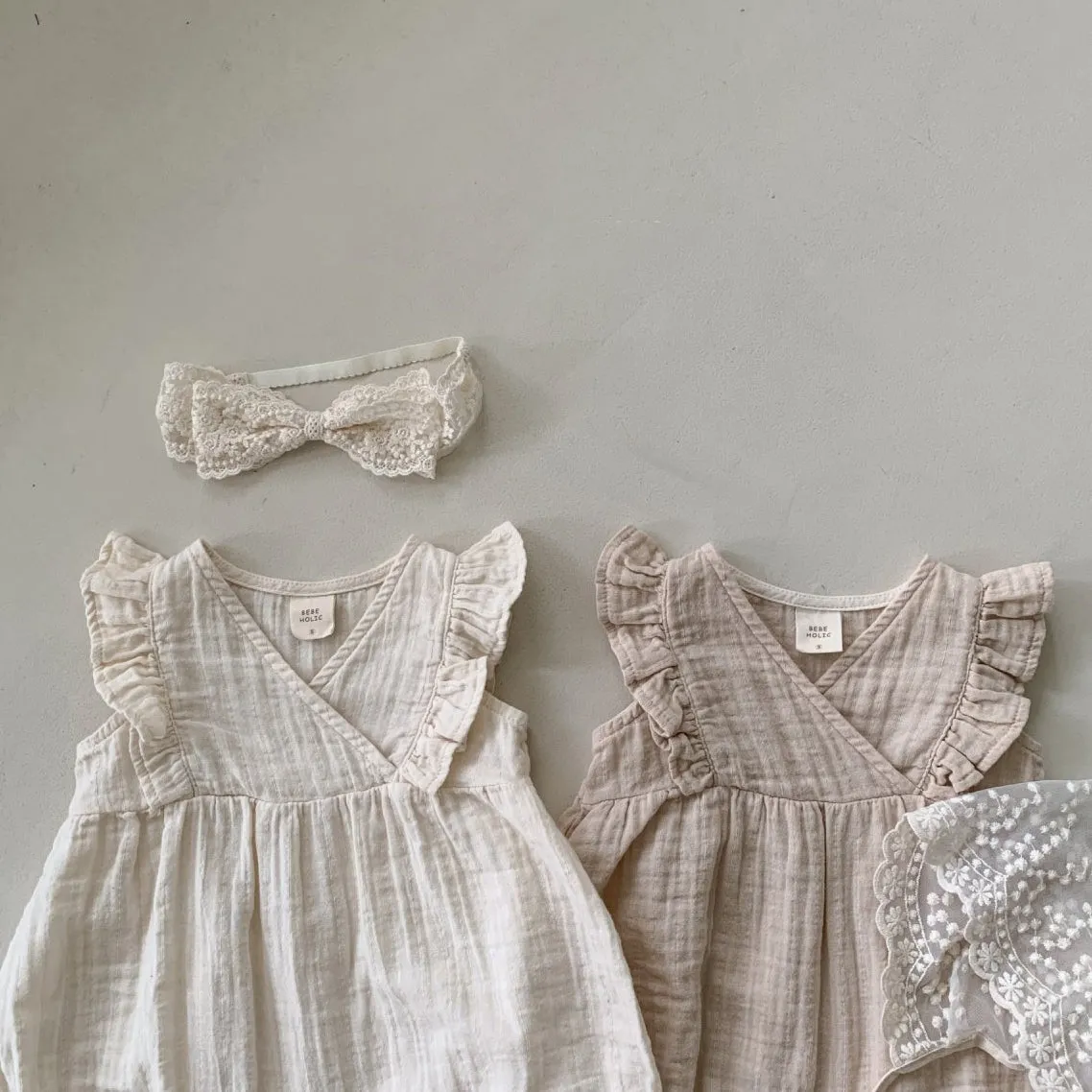 Baby Summer Ruffle Zumi Suit Romper - Cream