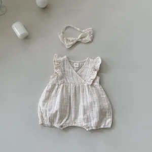 Baby Summer Ruffle Zumi Suit Romper - Cream