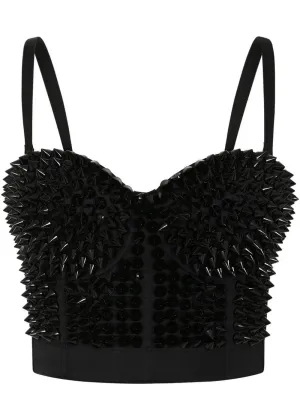 Banned Alternative Xenia Spike Bustier Top Black