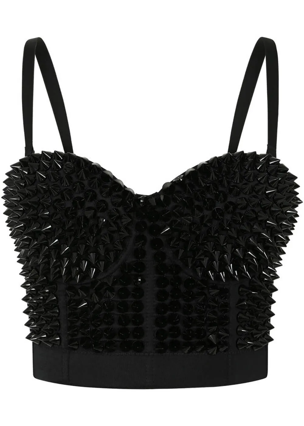 Banned Alternative Xenia Spike Bustier Top Black