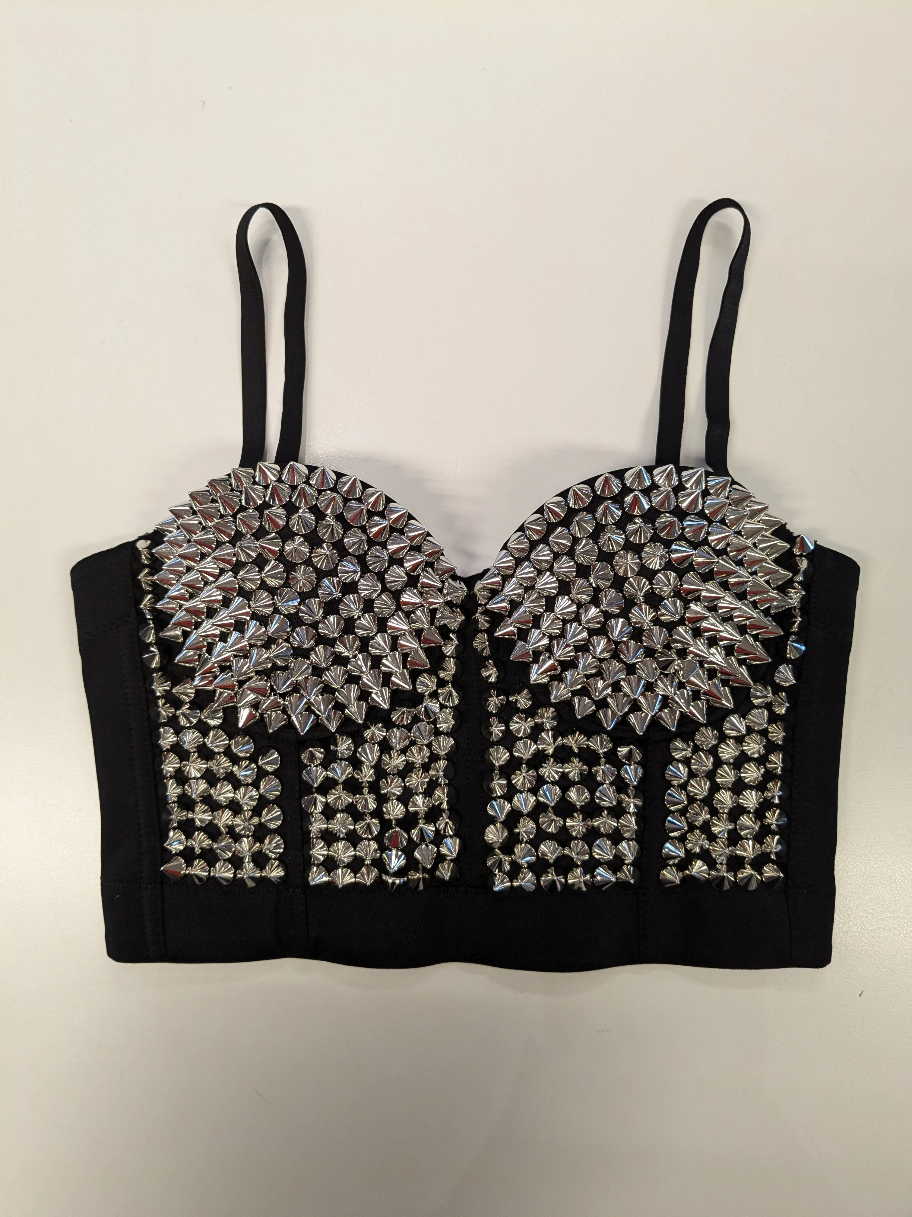Banned Alternative Xenia Spike Bustier Top Silver