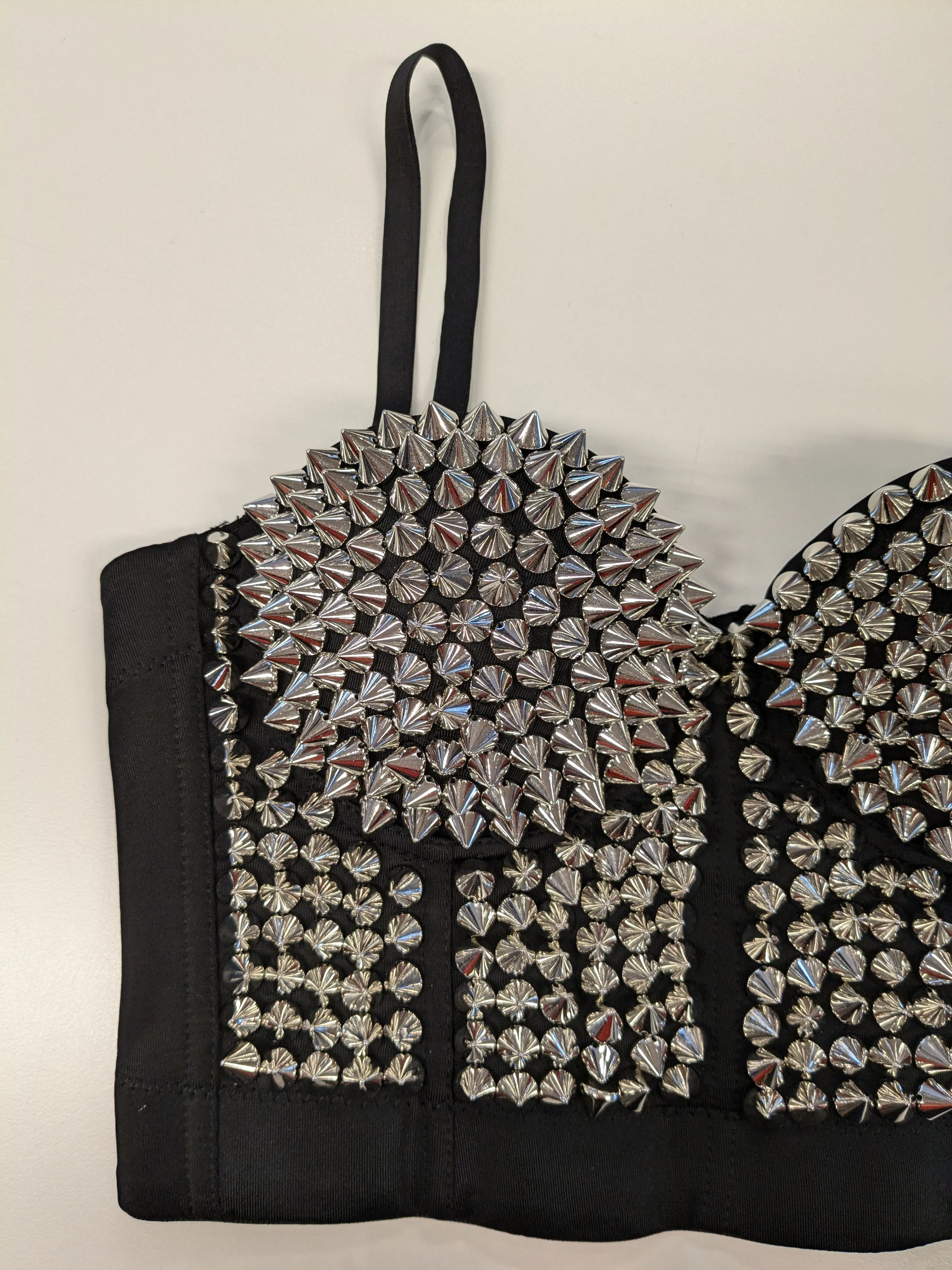 Banned Alternative Xenia Spike Bustier Top Silver