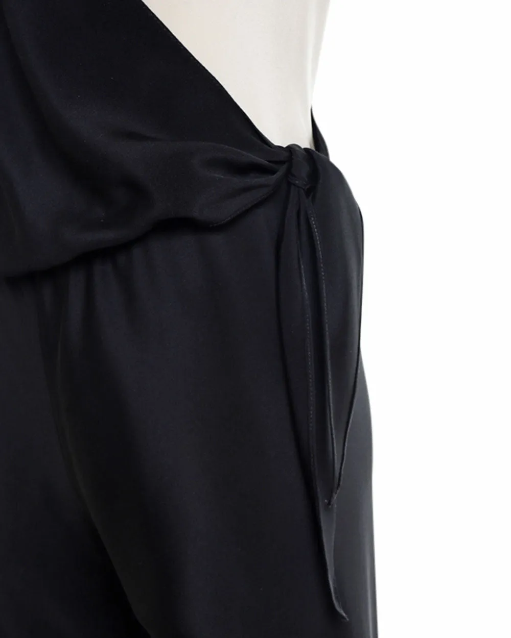 Black and Cream Tie Waist Jumpsuit