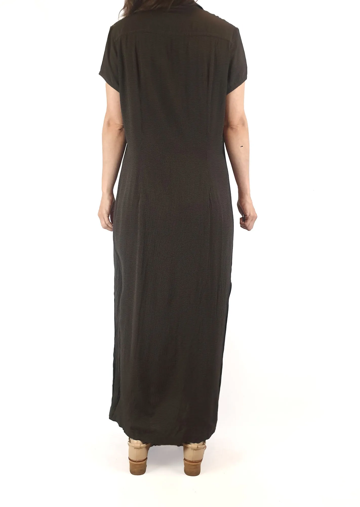 Black and grey check maxi dress fits 8 (Australian made)