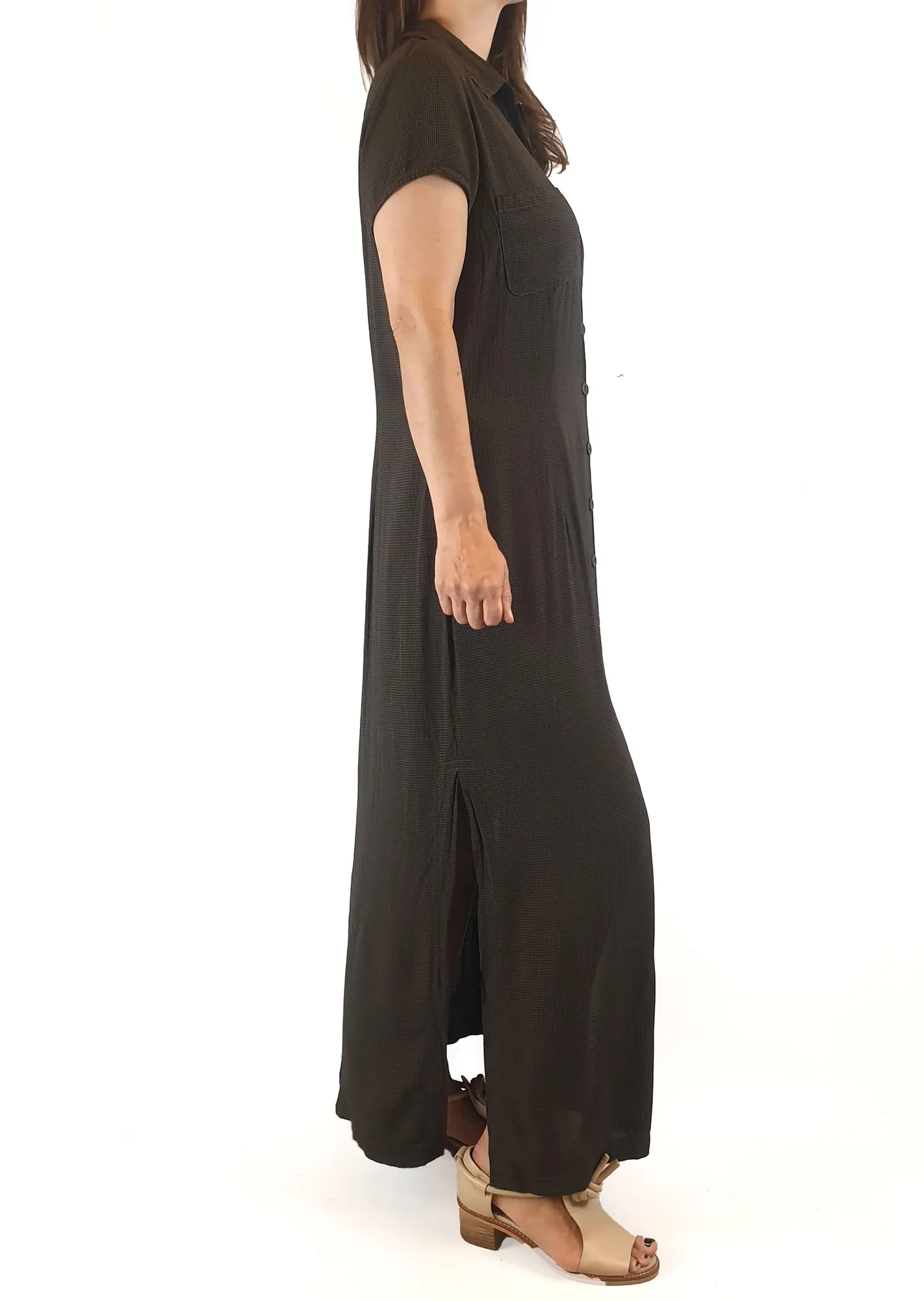 Black and grey check maxi dress fits 8 (Australian made)