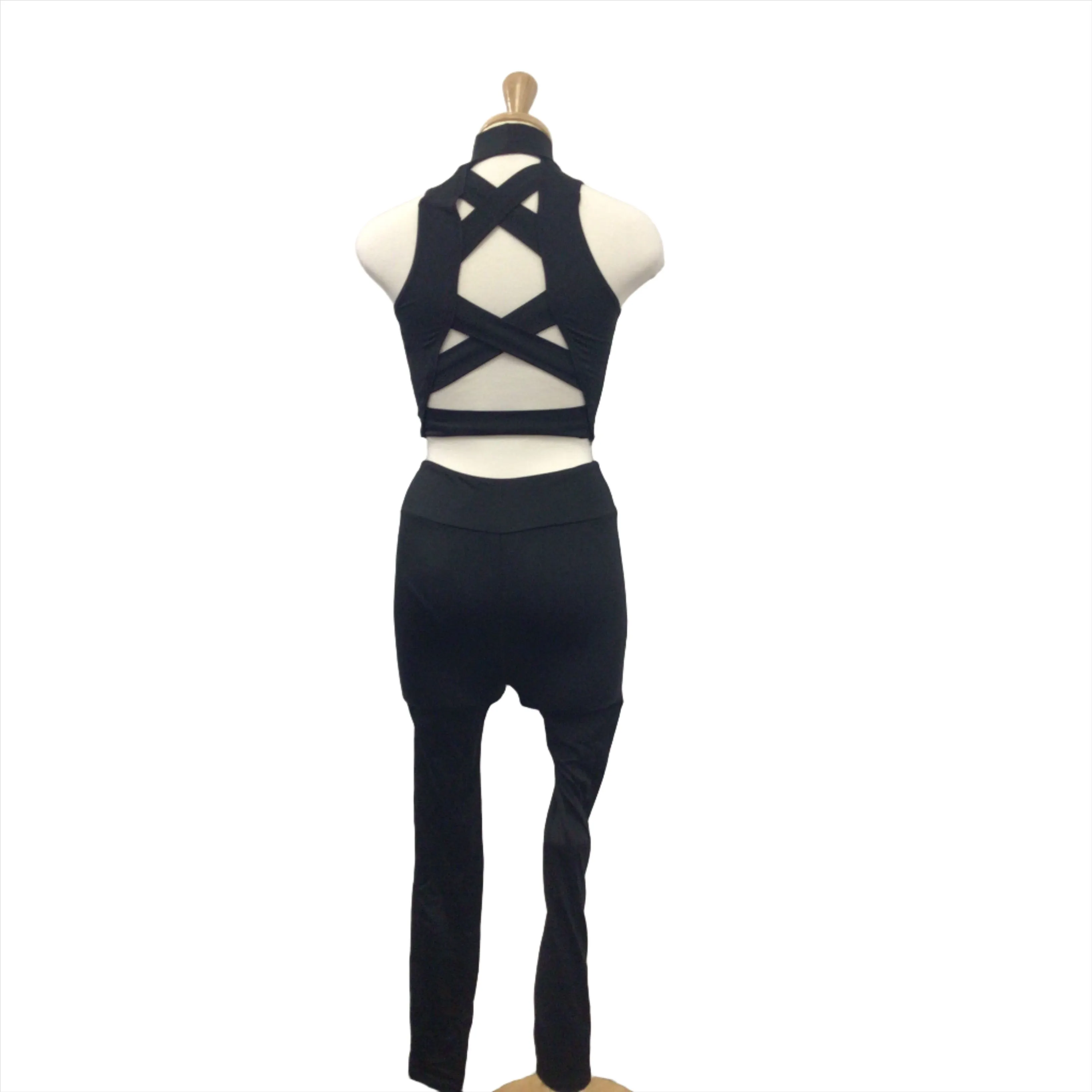 Black Leggings and Crop Top