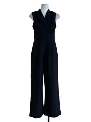 Black Plain Sleveless Jumpsuit